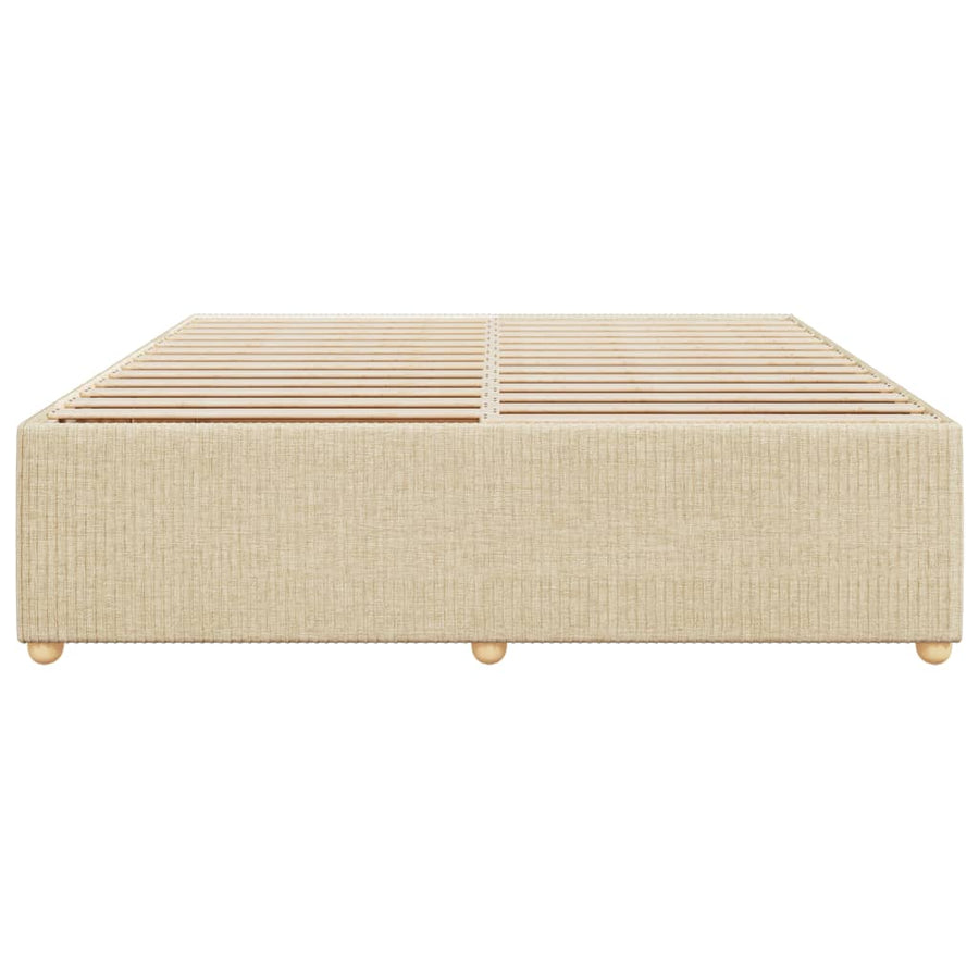 Bedframe zonder matras stof crèmekleurig 200x200 cm