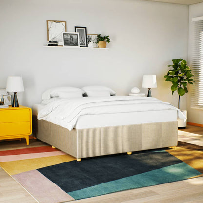 Bedframe zonder matras stof crèmekleurig 200x200 cm