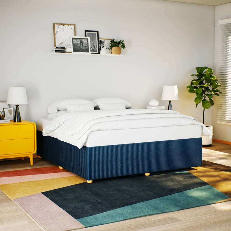 Bedframe zonder matras stof blauw 200x200 cm