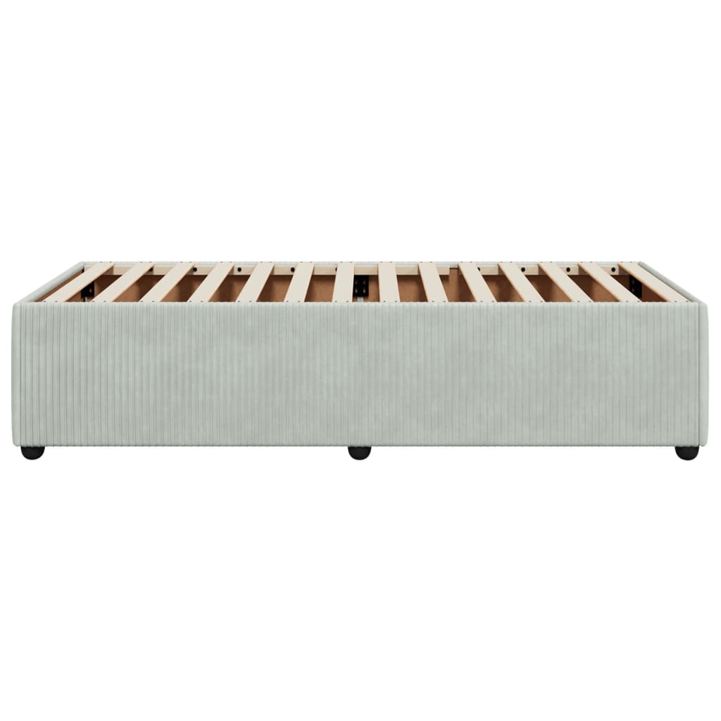 Bedframe fluweel lichtgrijs 80x200 cm