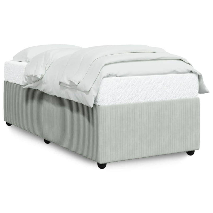 Bedframe fluweel lichtgrijs 80x200 cm