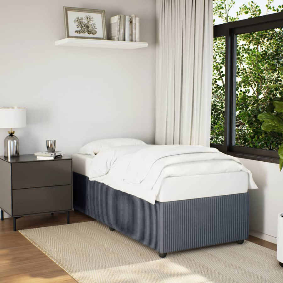 Bedframe fluweel donkergrijs 80x200 cm
