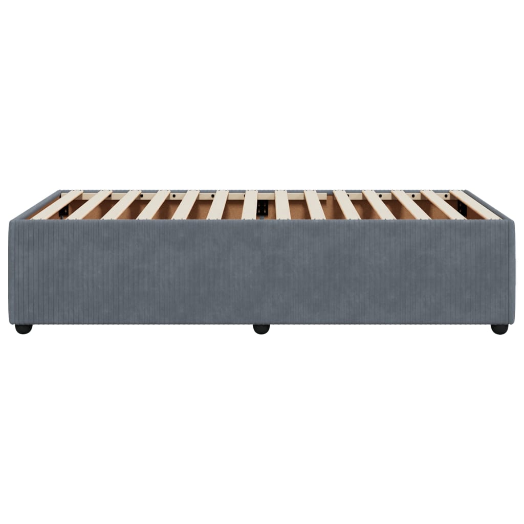 Bedframe fluweel donkergrijs 80x200 cm