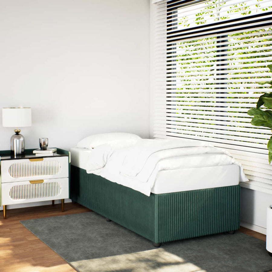 Bedframe fluweel donkergroen 80x200 cm