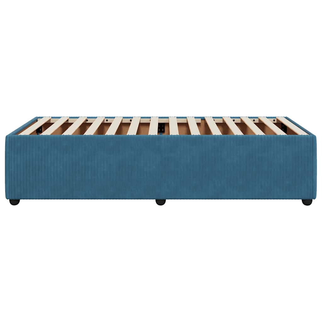 Bedframe fluweel blauw 80x200 cm