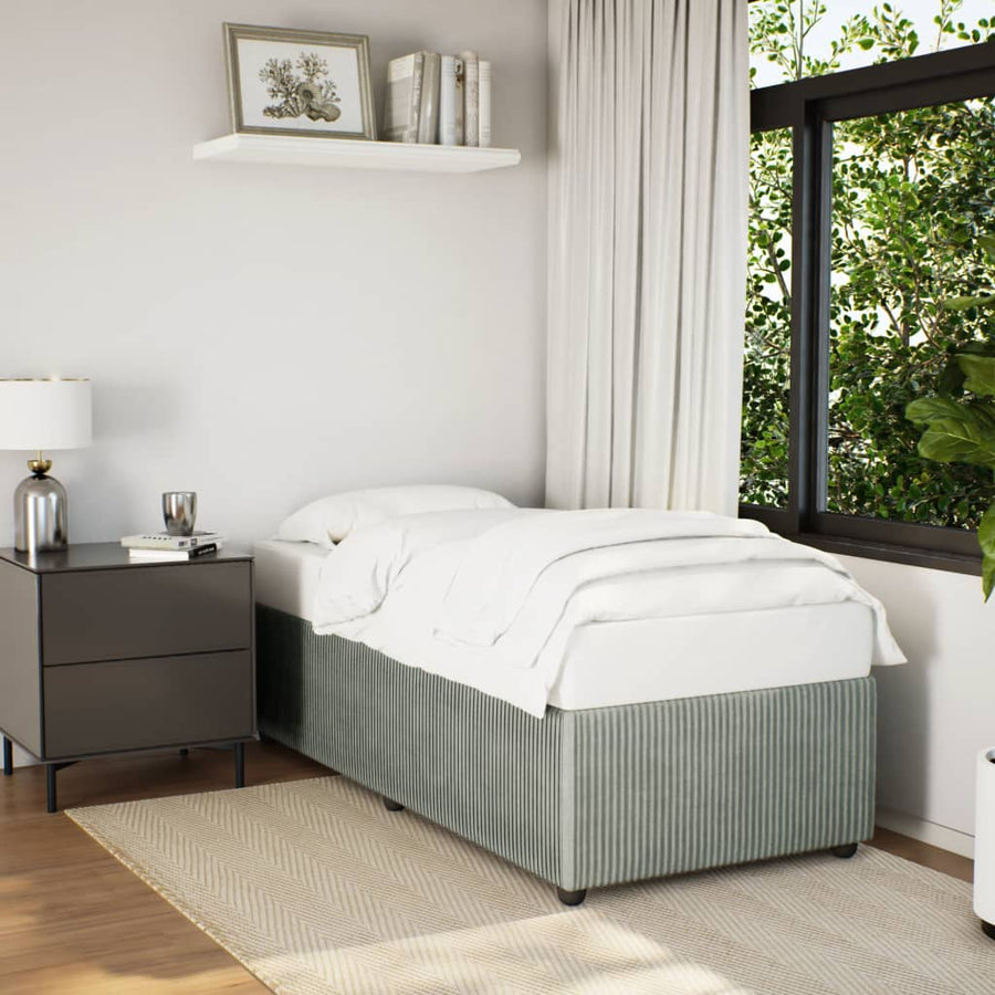Bedframe fluweel lichtgrijs 90x190 cm