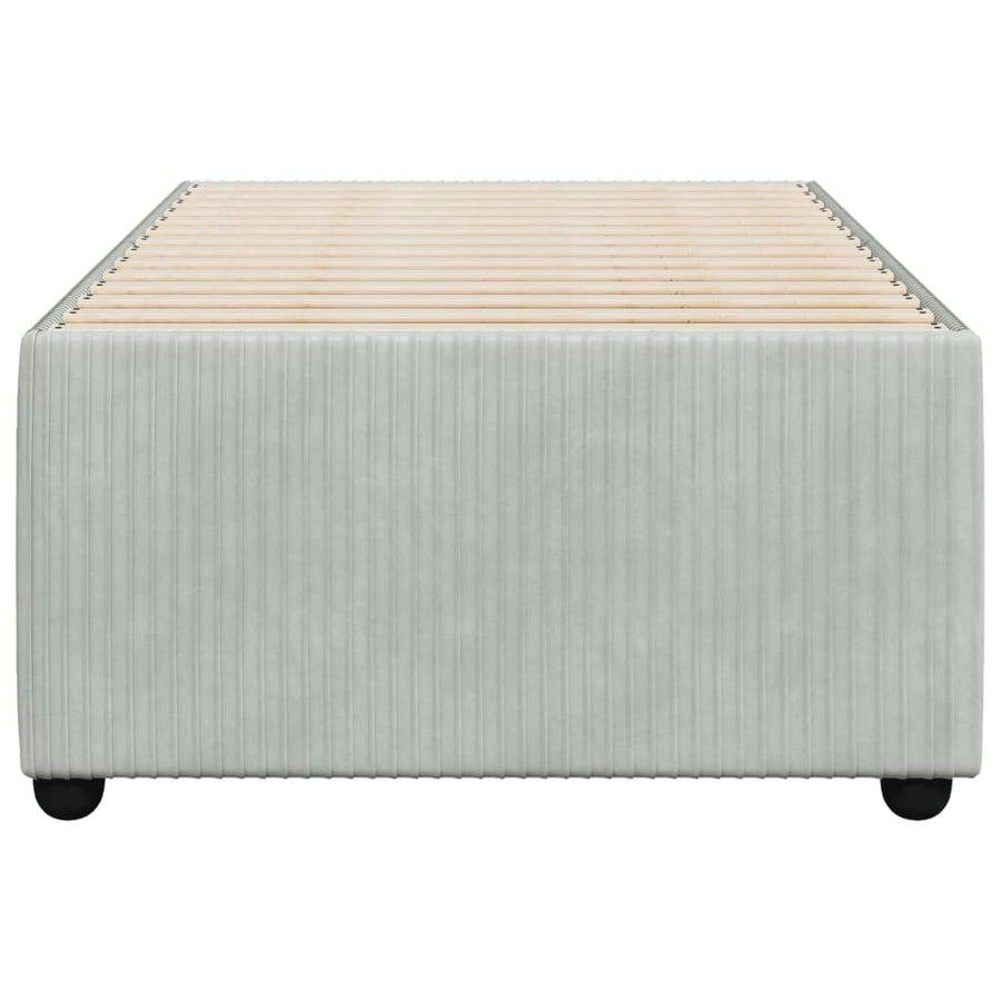 Bedframe fluweel lichtgrijs 90x190 cm