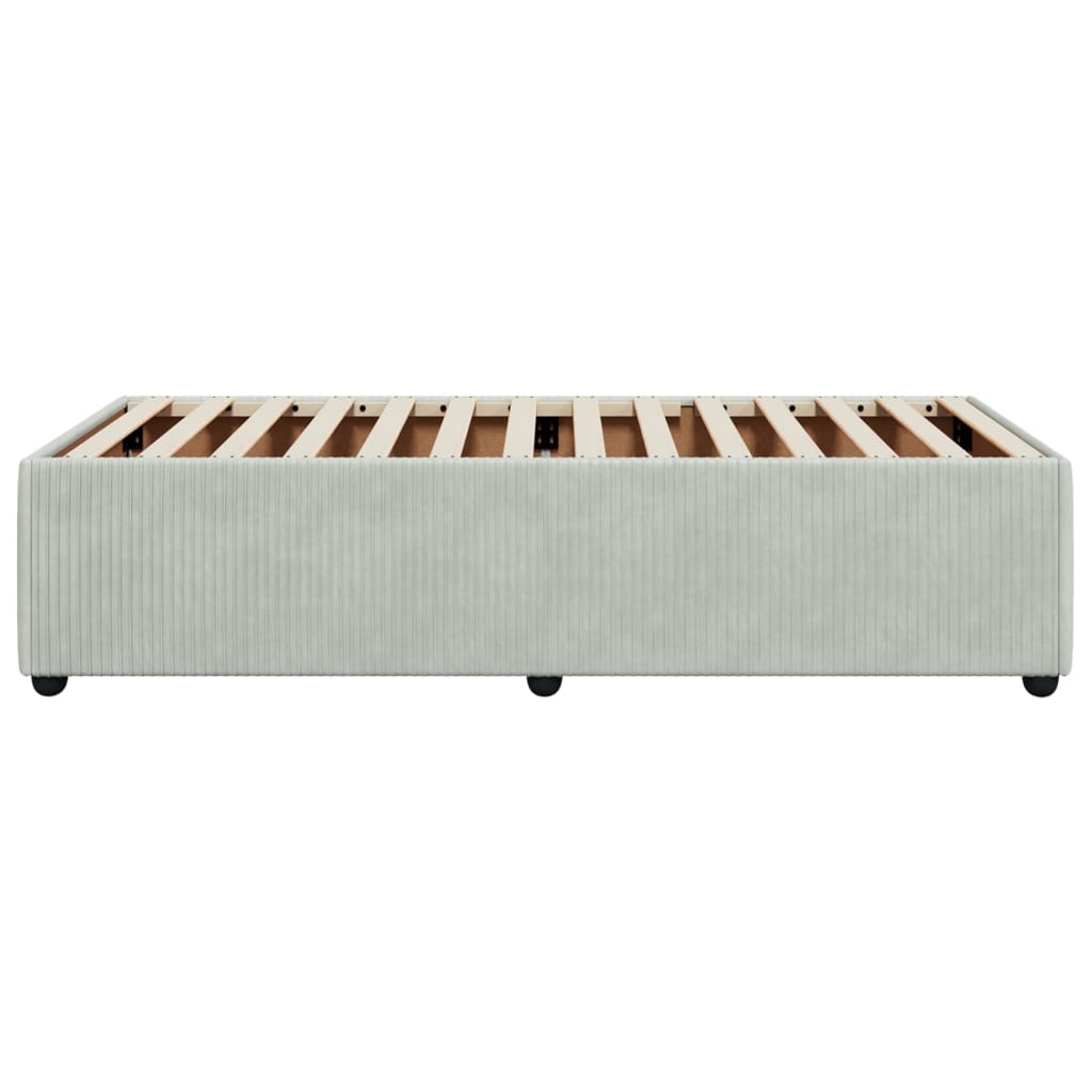 Bedframe fluweel lichtgrijs 90x190 cm