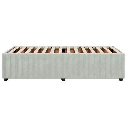 Bedframe fluweel lichtgrijs 90x190 cm