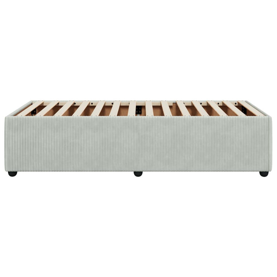 Bedframe fluweel lichtgrijs 90x190 cm