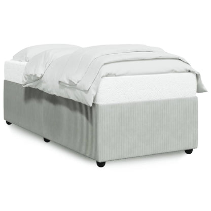 Bedframe fluweel lichtgrijs 90x190 cm