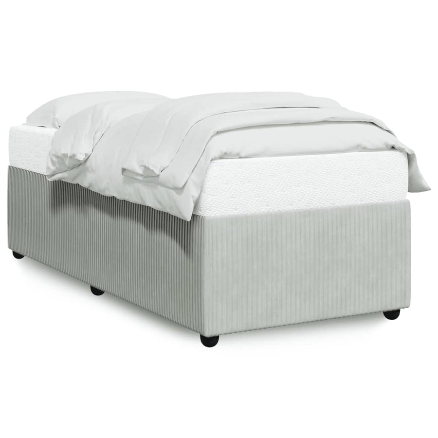 Bedframe fluweel lichtgrijs 90x190 cm