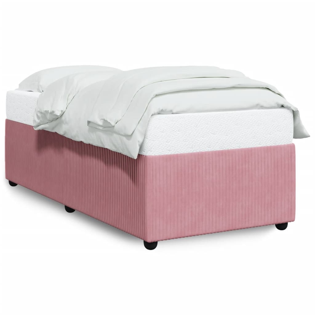 Bedframe fluweel roze 90x190 cm