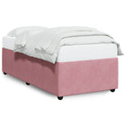 Pink velvet bed frame 90x190 cm