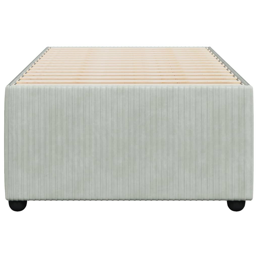 Bedframe fluweel lichtgrijs 90x200 cm