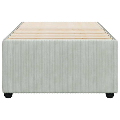 Bedframe fluweel lichtgrijs 90x200 cm