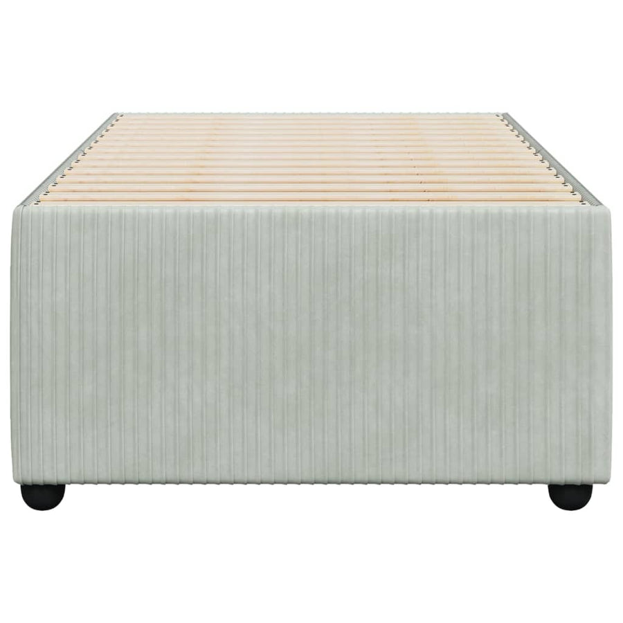 Bedframe fluweel lichtgrijs 90x200 cm