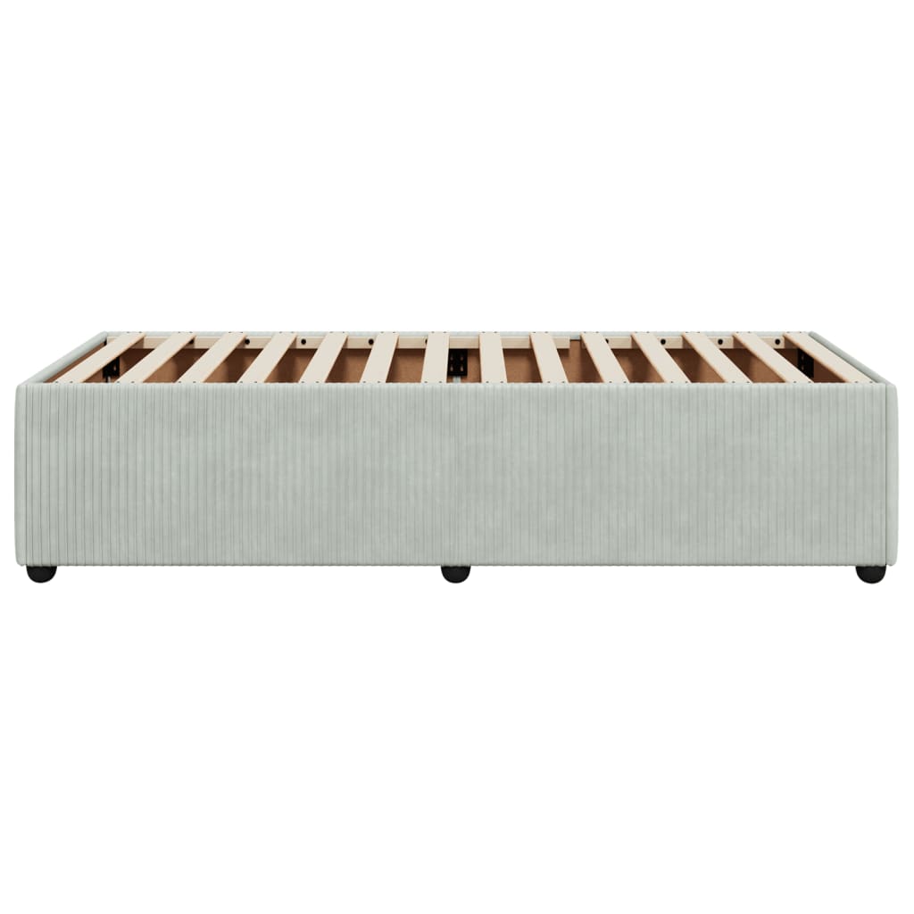 Bedframe fluweel lichtgrijs 90x200 cm