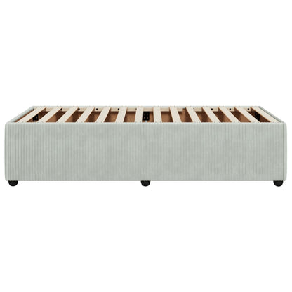 Bedframe fluweel lichtgrijs 90x200 cm