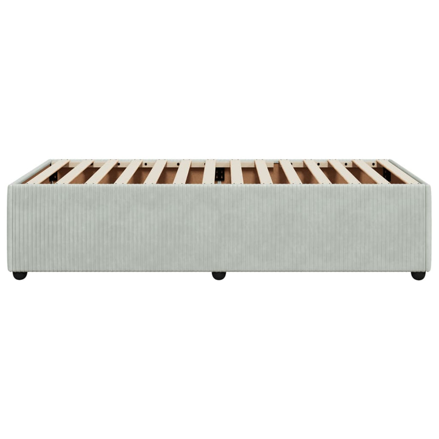 Bedframe fluweel lichtgrijs 90x200 cm