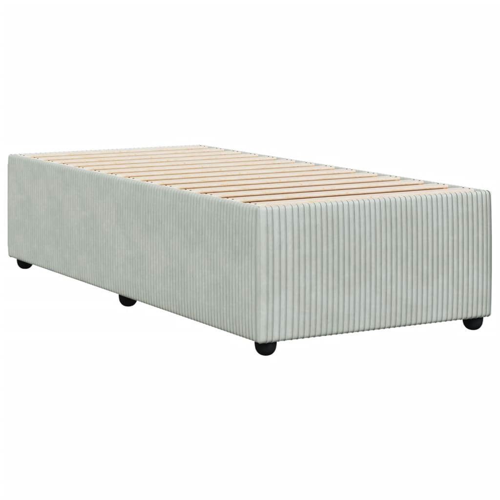 Bedframe fluweel lichtgrijs 90x200 cm