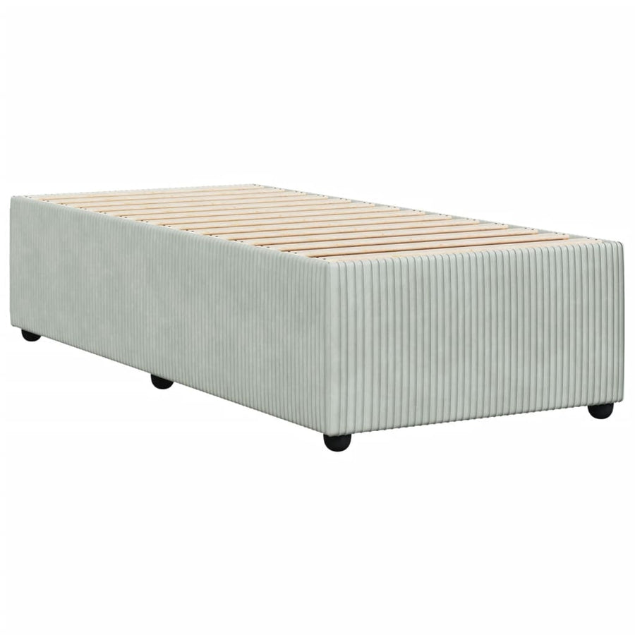 Bedframe fluweel lichtgrijs 90x200 cm