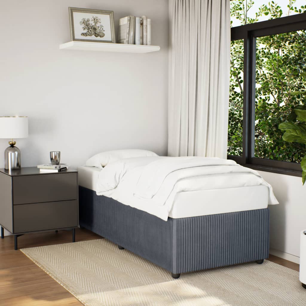 Bedframe fluweel donkergrijs 90x200 cm