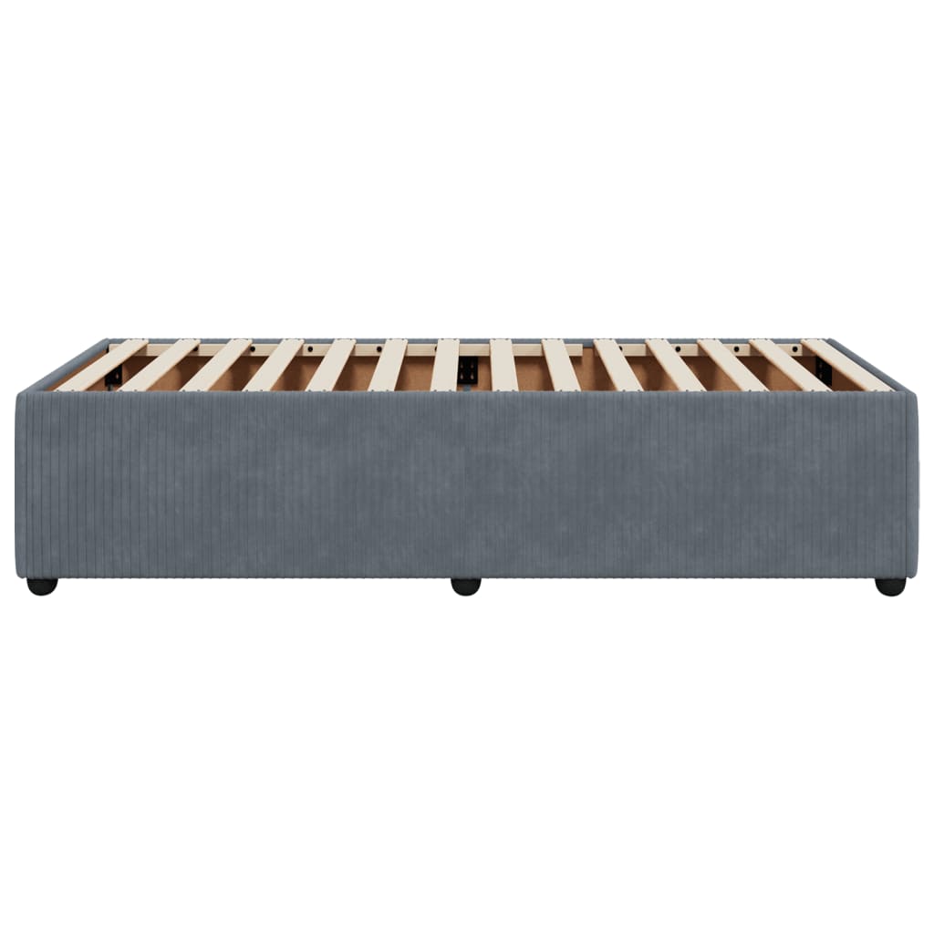 Bedframe fluweel donkergrijs 90x200 cm