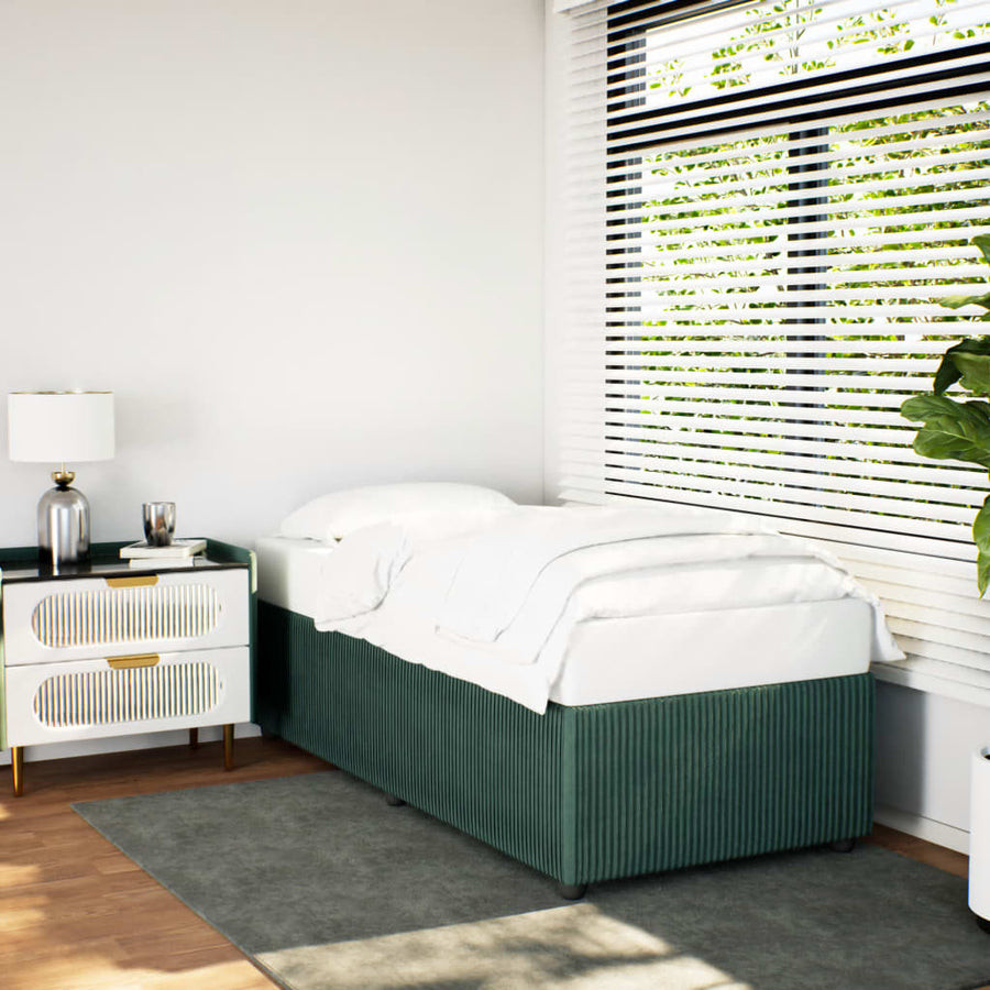 Bedframe fluweel donkergroen 90x200 cm