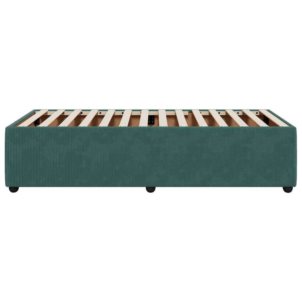 Bedframe fluweel donkergroen 90x200 cm
