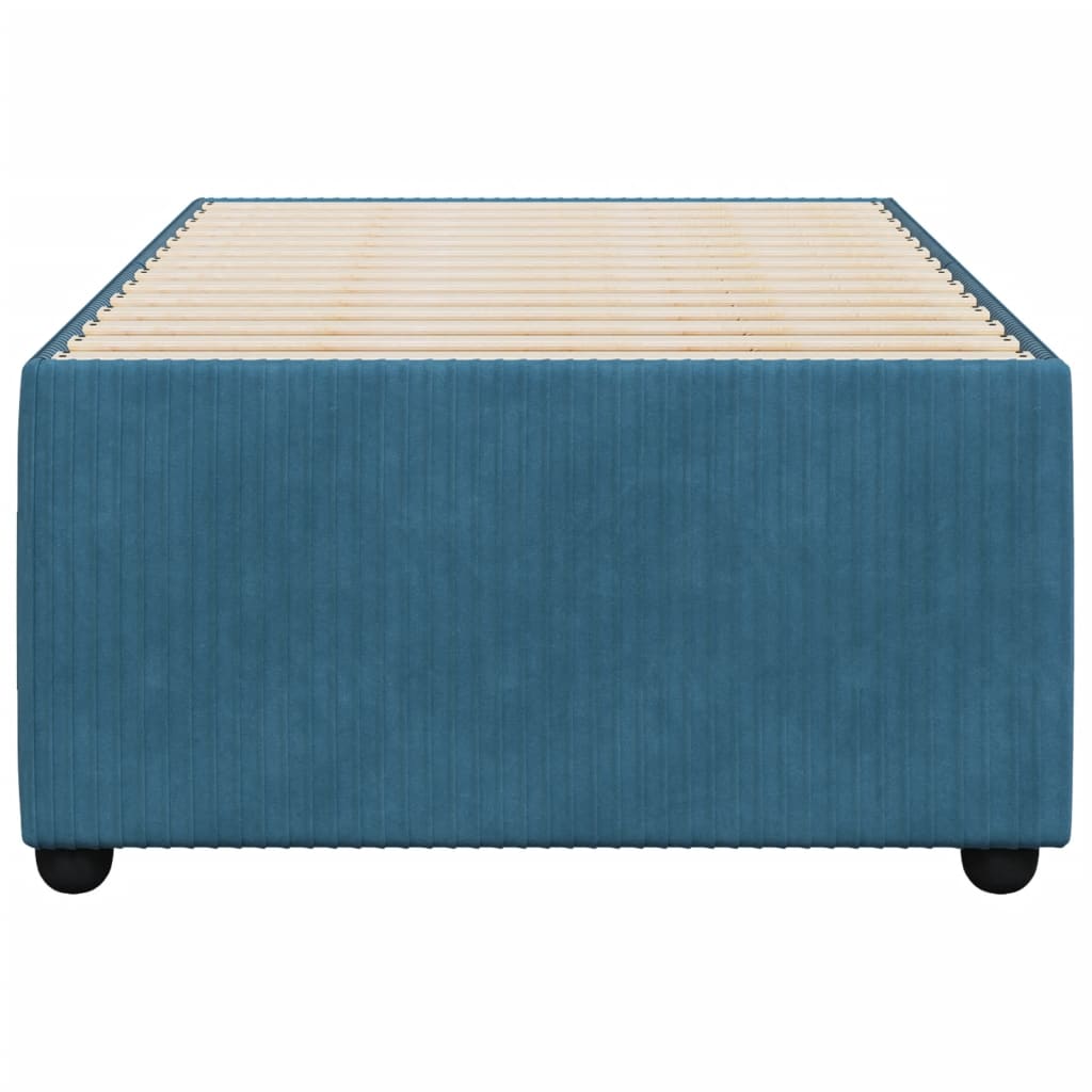 Bedframe fluweel blauw 90x200 cm