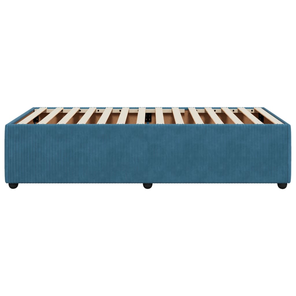 Bedframe fluweel blauw 90x200 cm