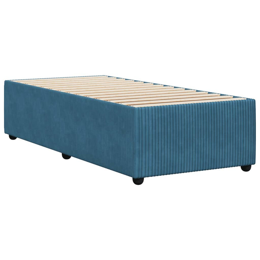 Bedframe fluweel blauw 90x200 cm