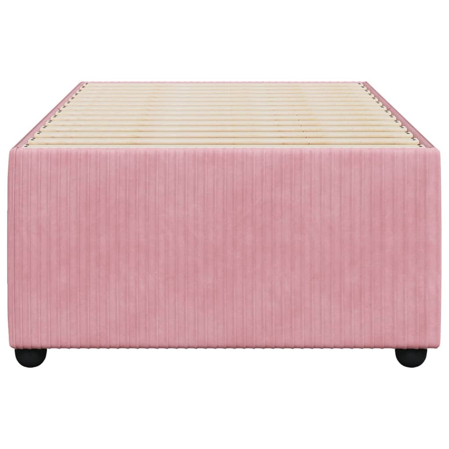 Bedframe fluweel roze 90x200 cm