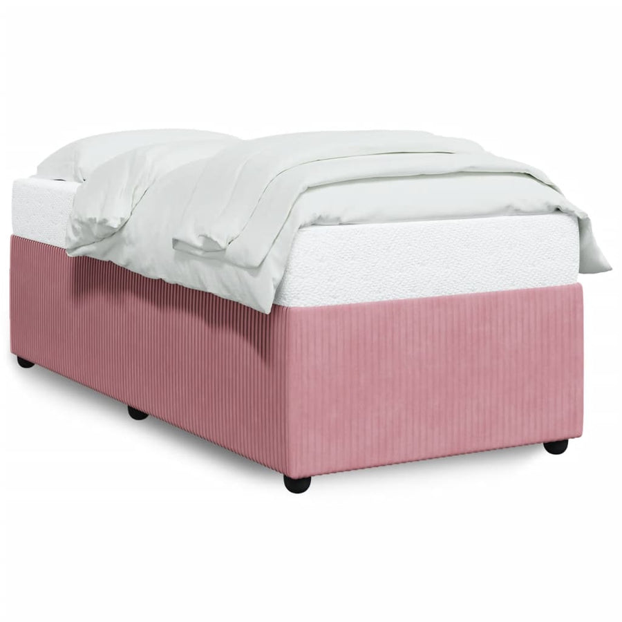 Bedframe fluweel roze 90x200 cm