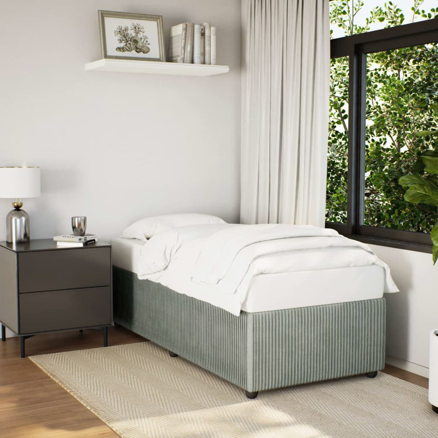 Bedframe fluweel lichtgrijs 100x200 cm