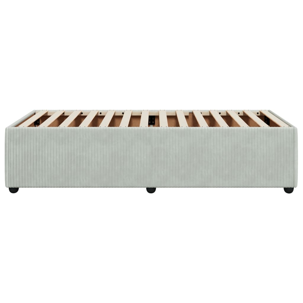 Bedframe fluweel lichtgrijs 100x200 cm