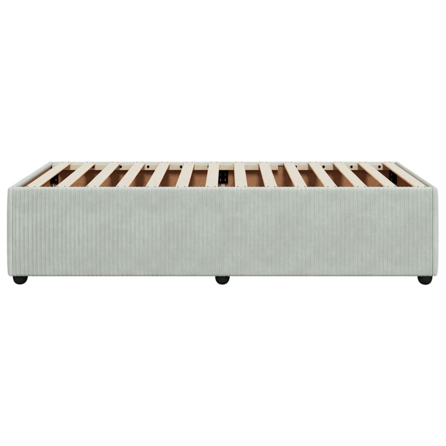Bedframe fluweel lichtgrijs 100x200 cm
