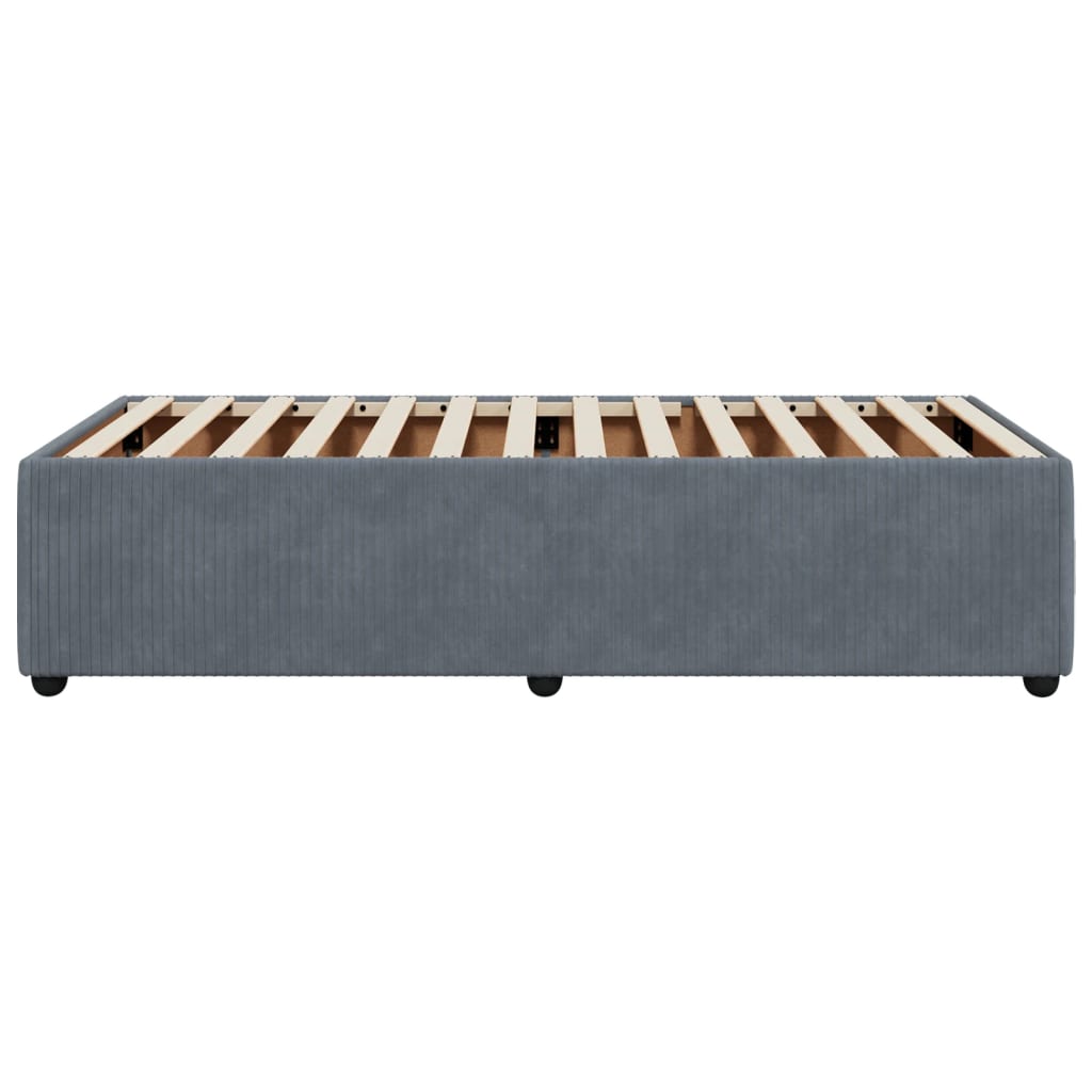 Bedframe fluweel donkergrijs 100x200 cm