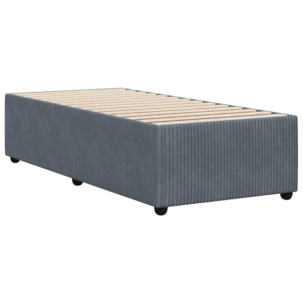 Bedframe fluweel donkergrijs 100x200 cm