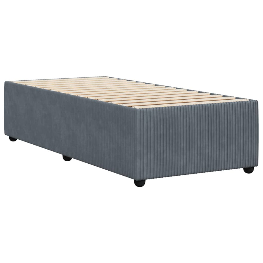 Bedframe fluweel donkergrijs 100x200 cm
