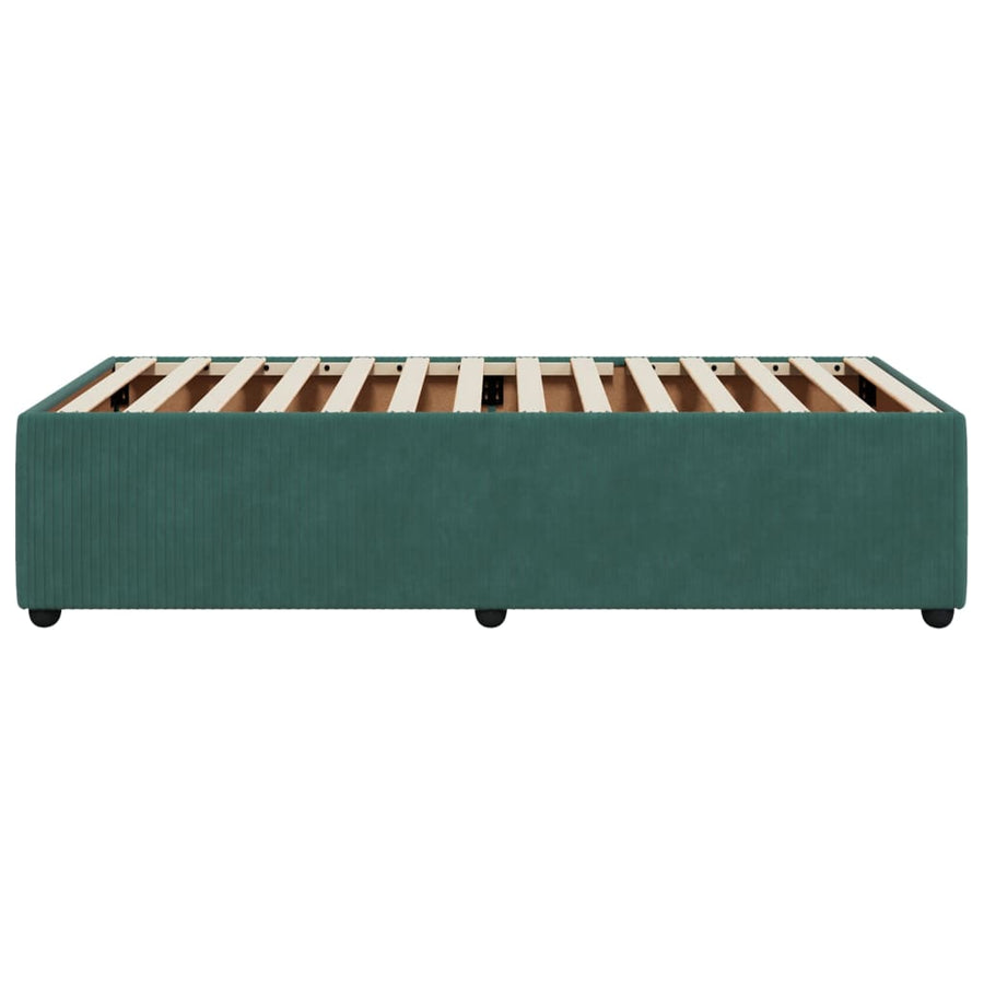 Bedframe fluweel donkergroen 100x200 cm
