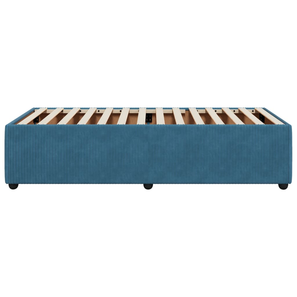 Bedframe fluweel blauw 100x200 cm