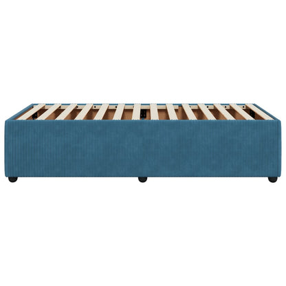 Bedframe fluweel blauw 100x200 cm