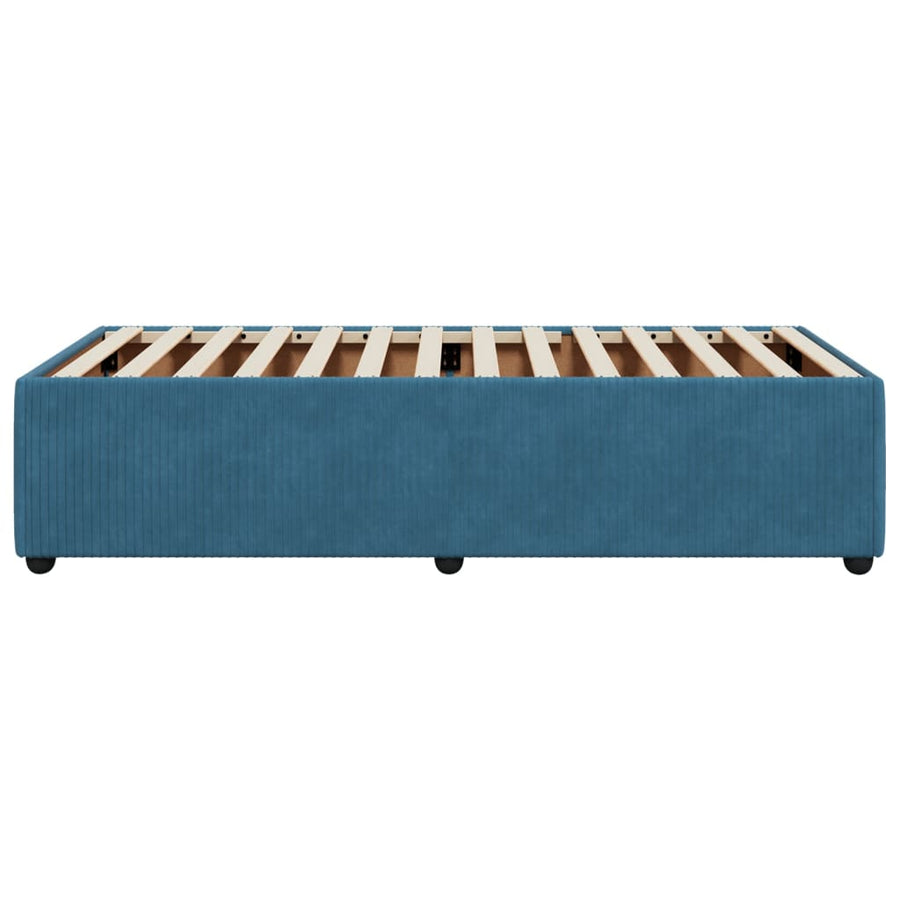 Bedframe fluweel blauw 100x200 cm