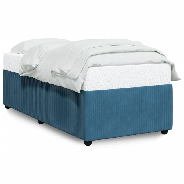 Bedframe fluweel blauw 100x200 cm