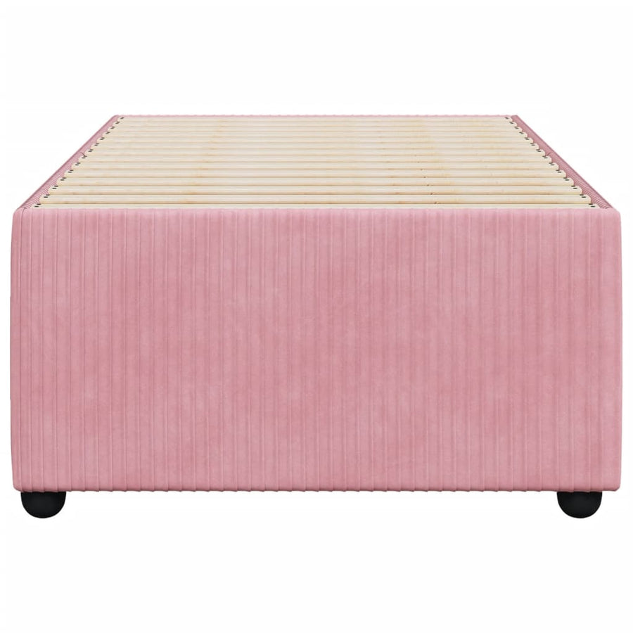 Bedframe fluweel roze 100x200 cm