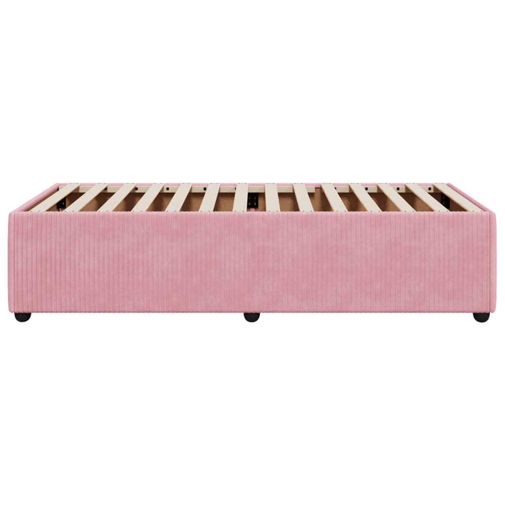 Bedframe fluweel roze 100x200 cm