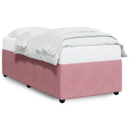 Bedframe fluweel roze 100x200 cm