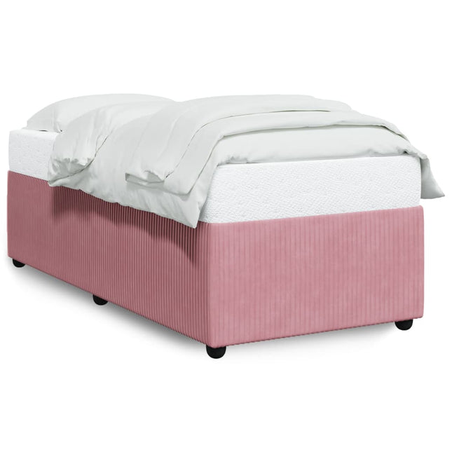 Bedframe fluweel roze 100x200 cm